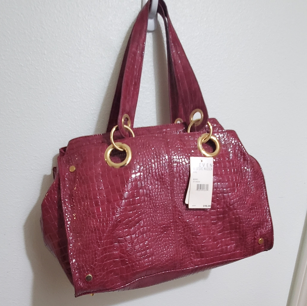 NWT Steve Madden Purse Bag Red Alligator Snake